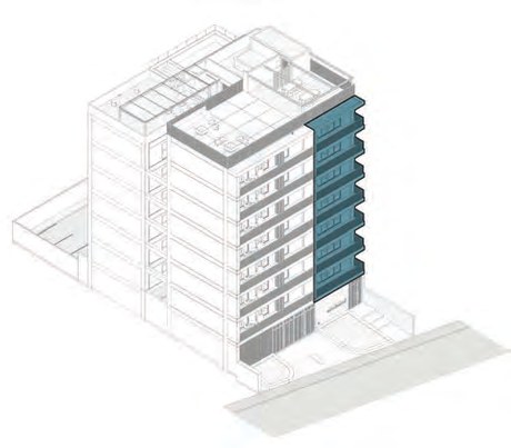 Localizador: la torre en gris con la columna del Tipo A resaltada en teal